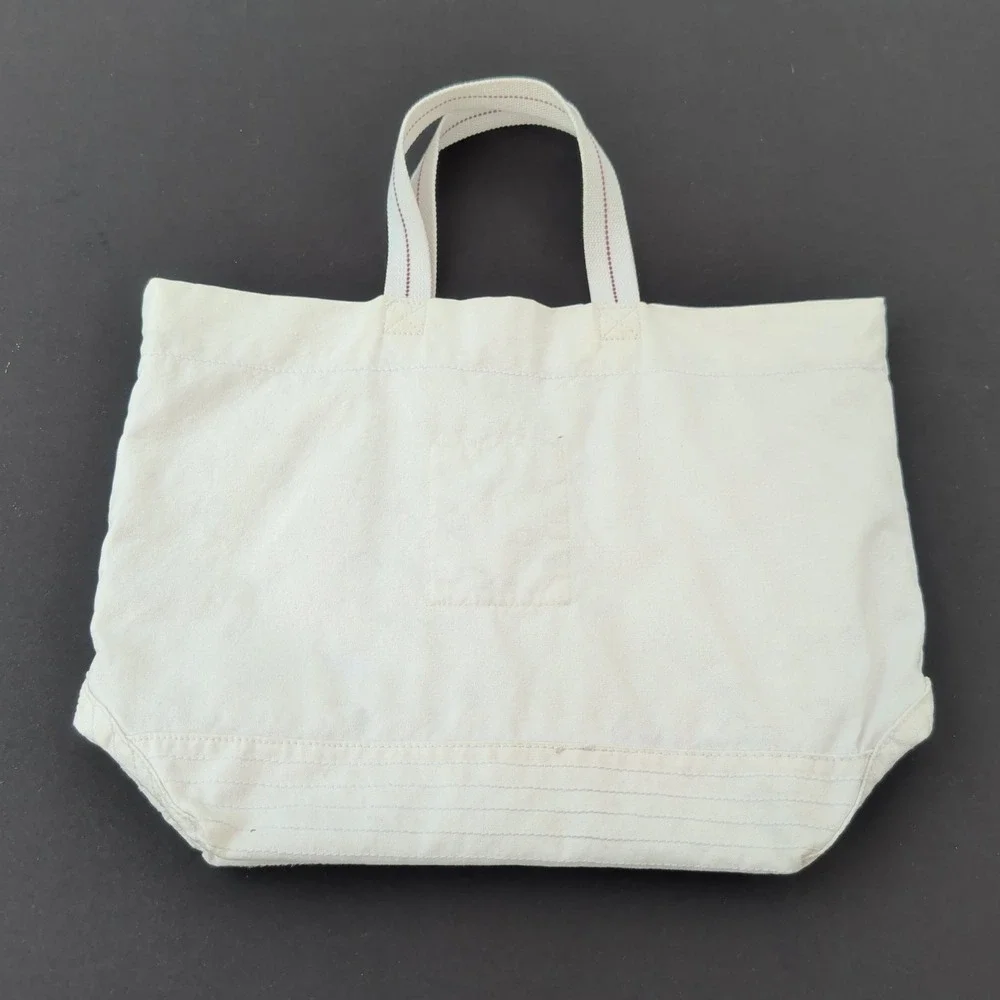 Y2K Hollister Canvas‎ Tote Bag Embroidered Beach Maroon White